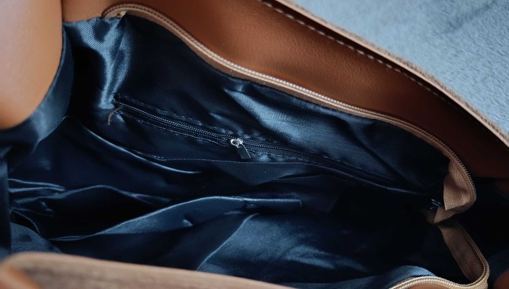 Nowa damska stylowa torebka z materiału z zamszu/ torba worek brązowa