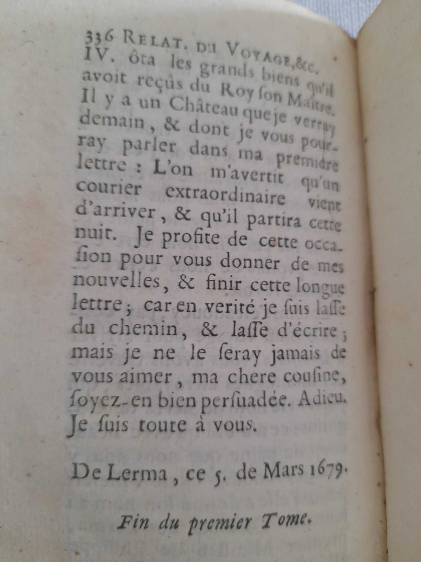 Livro RARO francês sobre viagem a Espanha da Baronesa d’ Aulnoy. 1699.