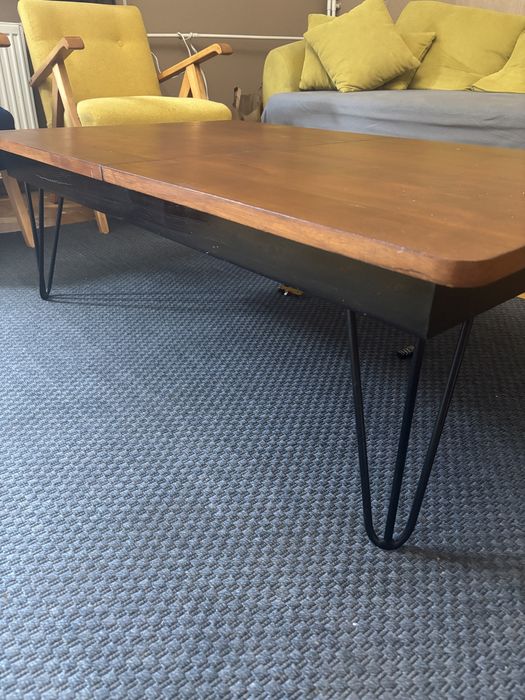 Stolik drewniany metalowe nożki