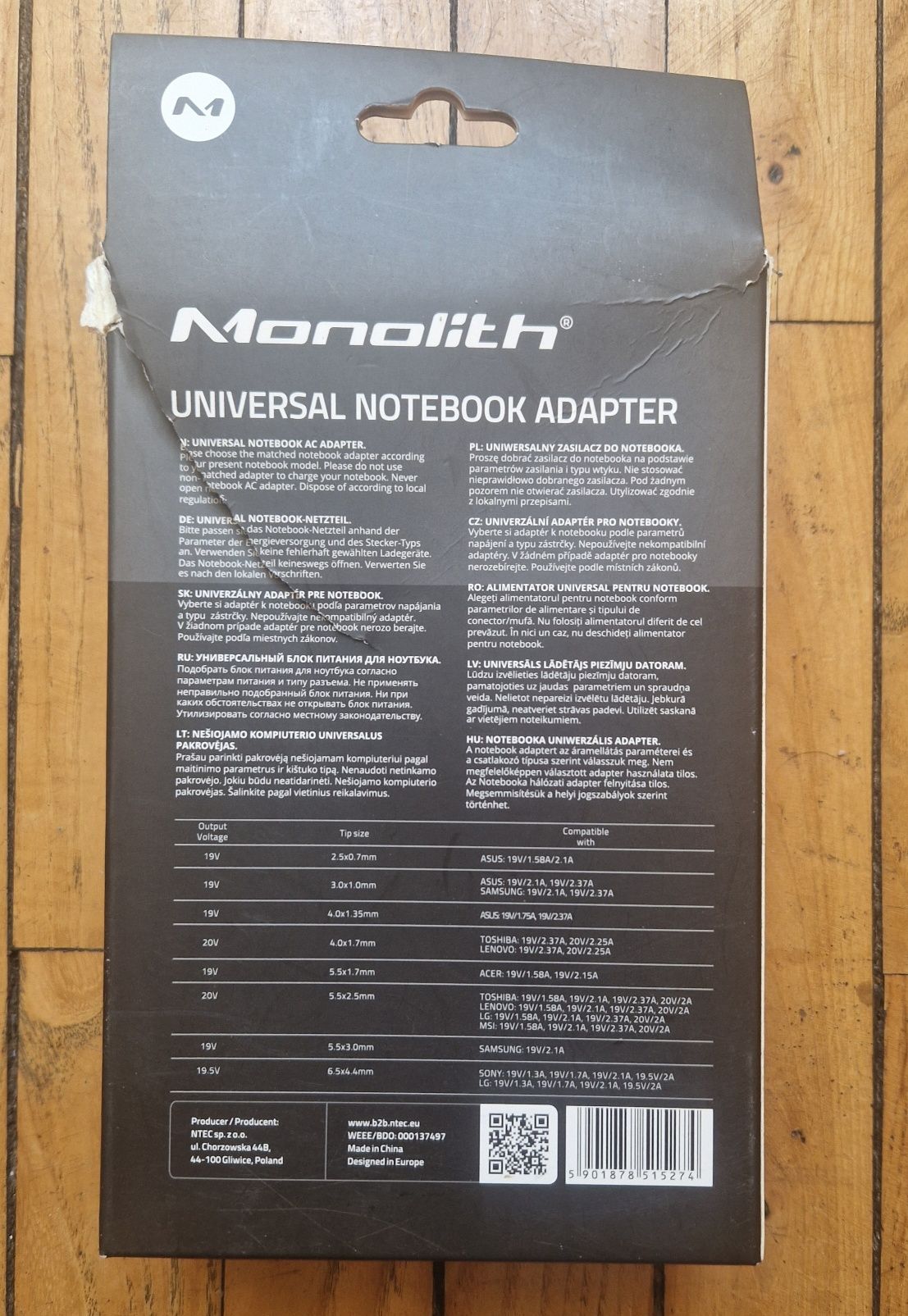 Monolith uniwersalna ładowarka do laptopa
