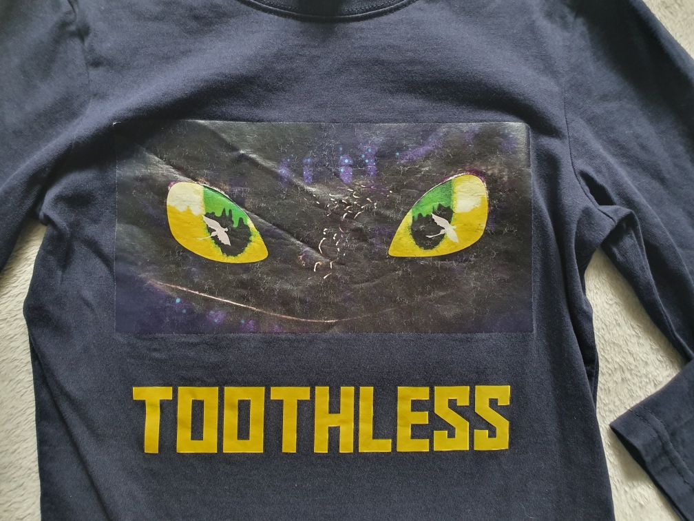 bluzka z długim rękawem 110 smok dragon toothless koszulka
