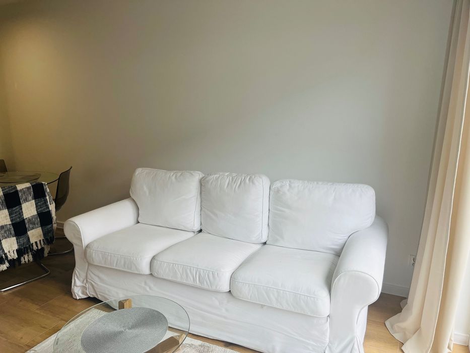 Komplet wypoczynkowy kanapa plus fotel z podnóżkiem