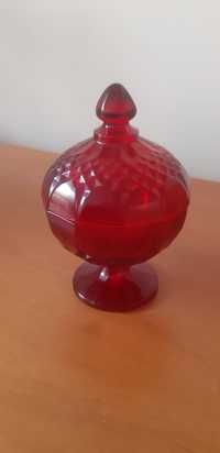 Bomboniere vintage vidro vermelho