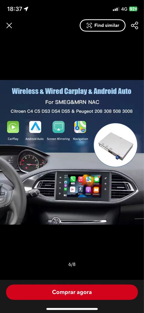 Modulo carplay peugeot 508