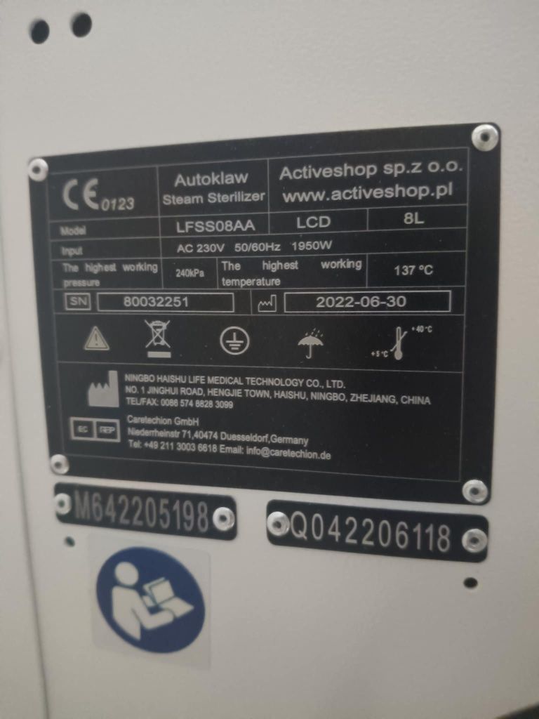 Autoklaw LAFOMED klasa B - przegląd do 08/2026 - stan bdb!