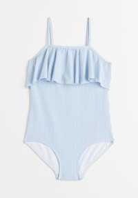 H&M kostium kąpielowy 158 / 164 niebieski z falbanką