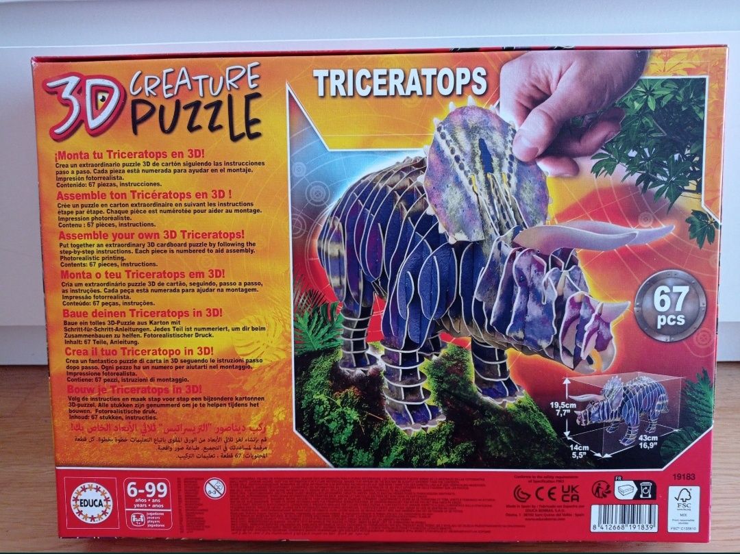 Puzzle Dinossauro 3D