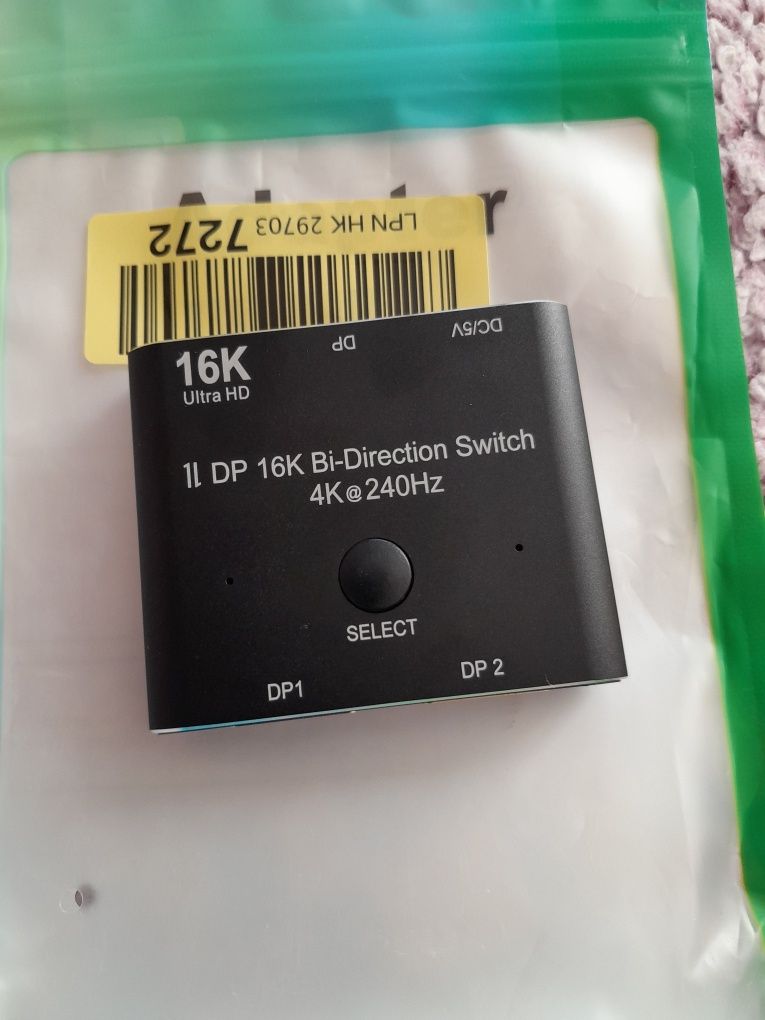 16 K DP DisplayPort 2.0 dwukierunkowy 2x1 Switch Splitter Selector Hub