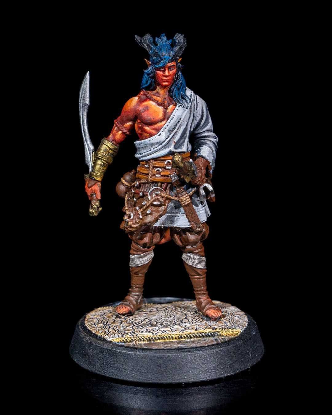 Kamus Diabelstwo wojownik figurka 32mm 14K zgodna z DnD RPG Pathfinder