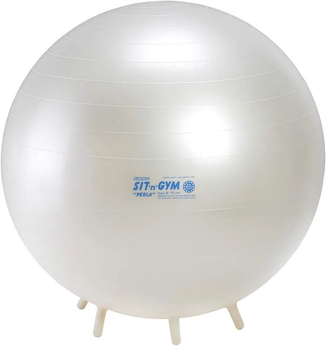 Piłka dmuchana do ćwiczeń rehabilitacji biały perłowy 55cm sit n gym