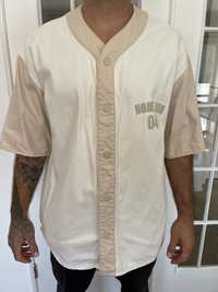 Camisa t-shirt oversize basebol denim nude Bershka