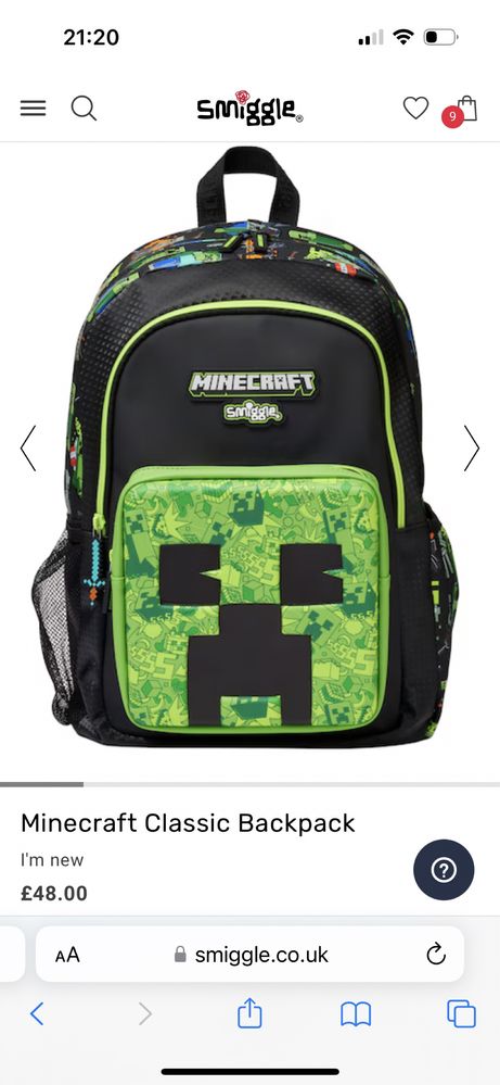 Шкільний рюкзак smiggle майнкрафт minecraft , yes, kite
