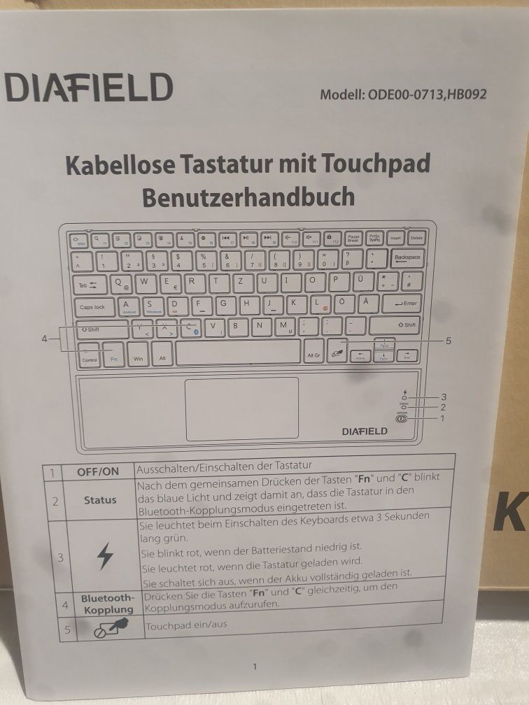 Klawiatura keyboard Bluetooth bezprzewodowa