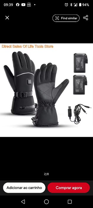 Luvas aquecidas a bateria recarregável ciclismo gelo