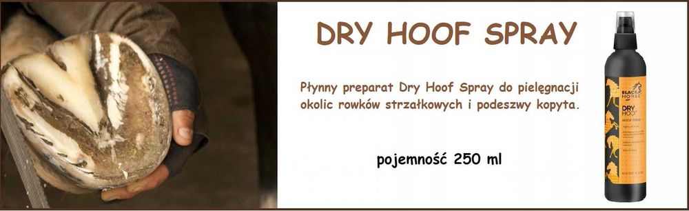 Spray pielęgnacja kopyta rowków strzałkowych Dry Hoof 250 ml