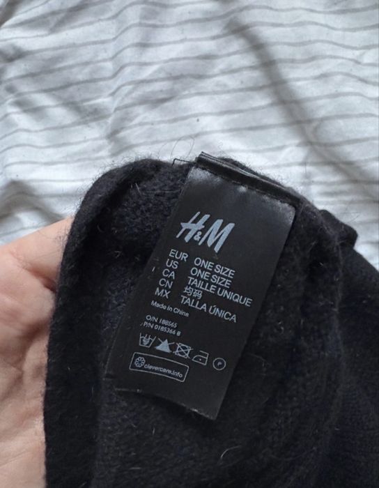 H&M czarny komin-szal / domieszka wełny i angory / one size