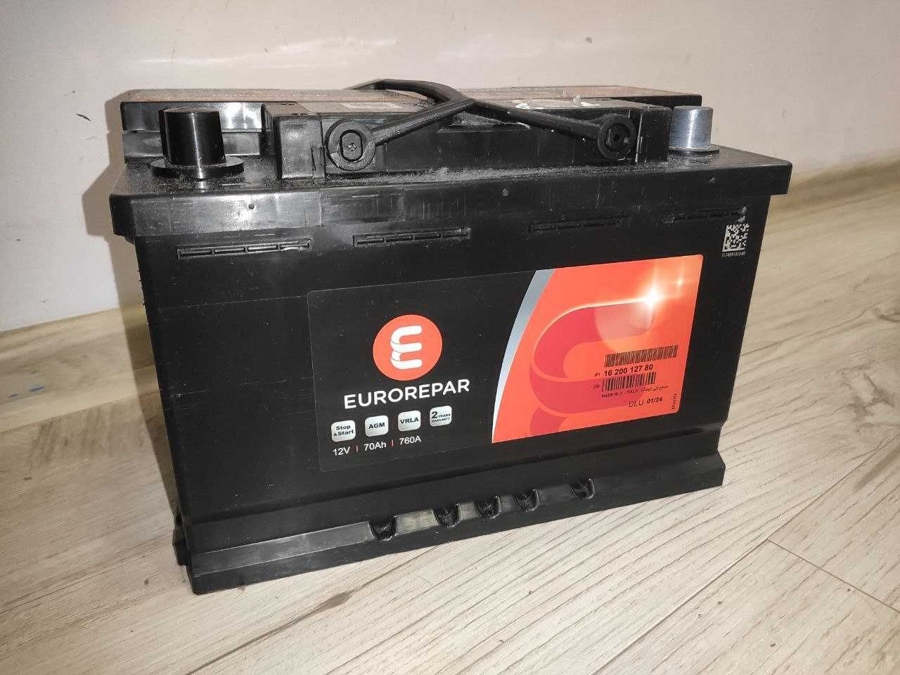 Акумулятор AGM Eurorepar 1920012780 12V/70Ah/760A R+