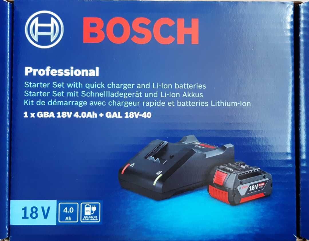 Bosch Pro - zestaw akumulator 18V 4.0Ah + ładowarka 18V-40