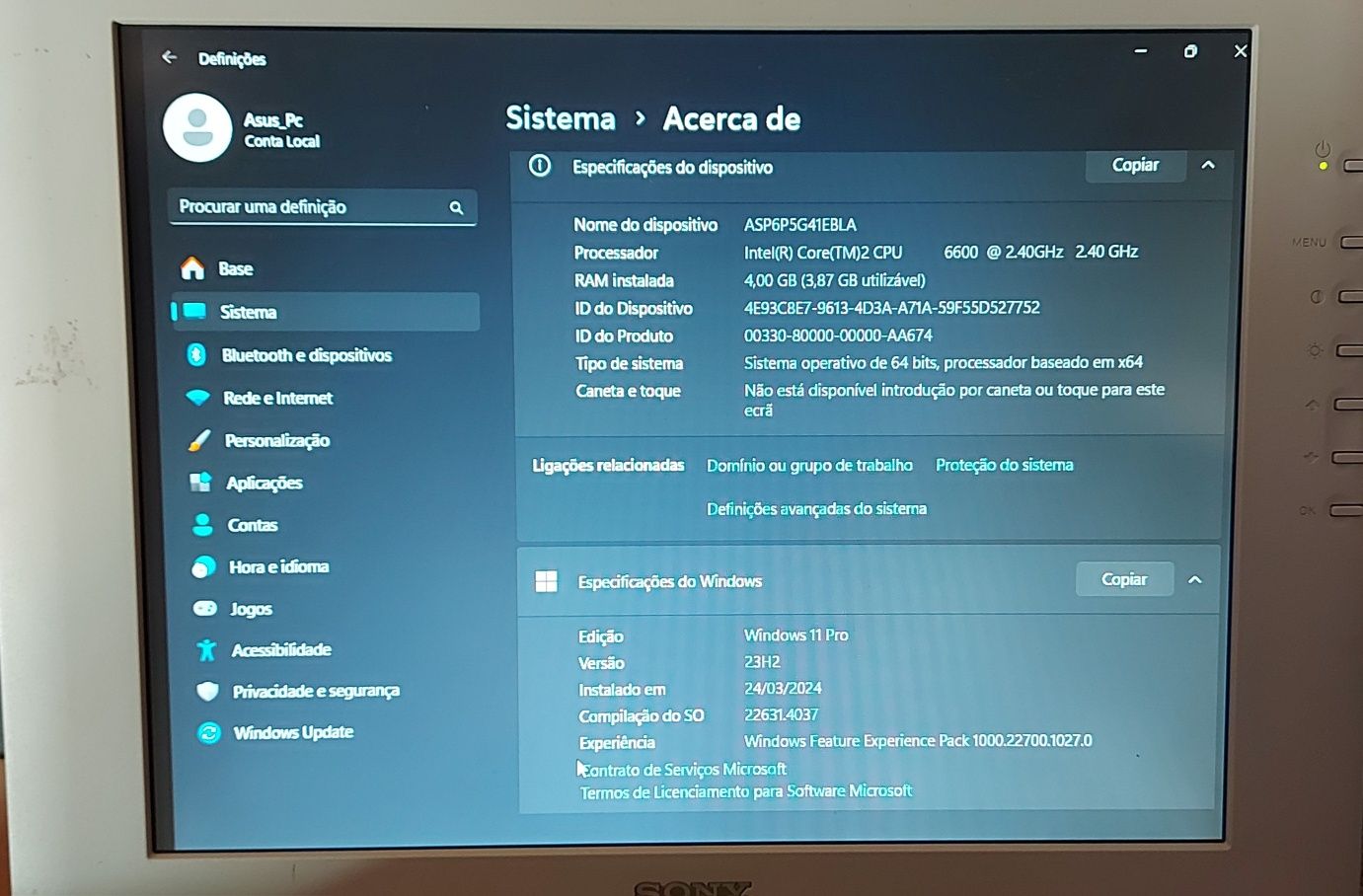 Cpu Asus torres, sem munitor