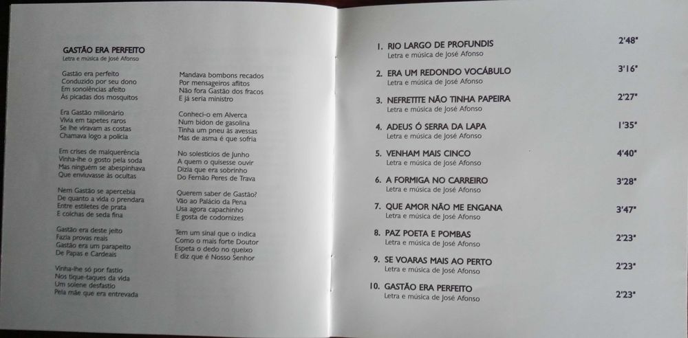 José Afonso	- - - - -		Venham Mais Cinco	- - - - -	CD