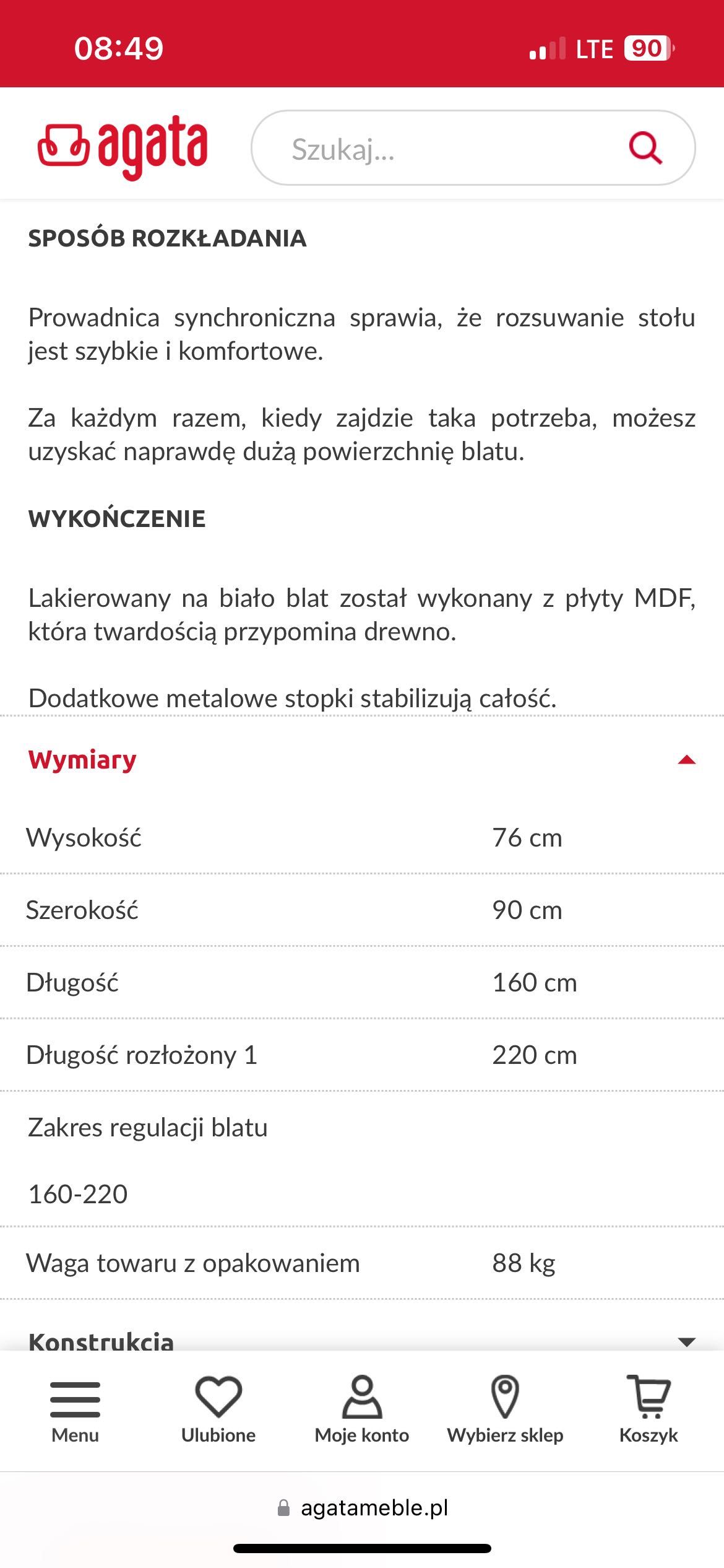 Stół do salonu/jadalni/pokoju
