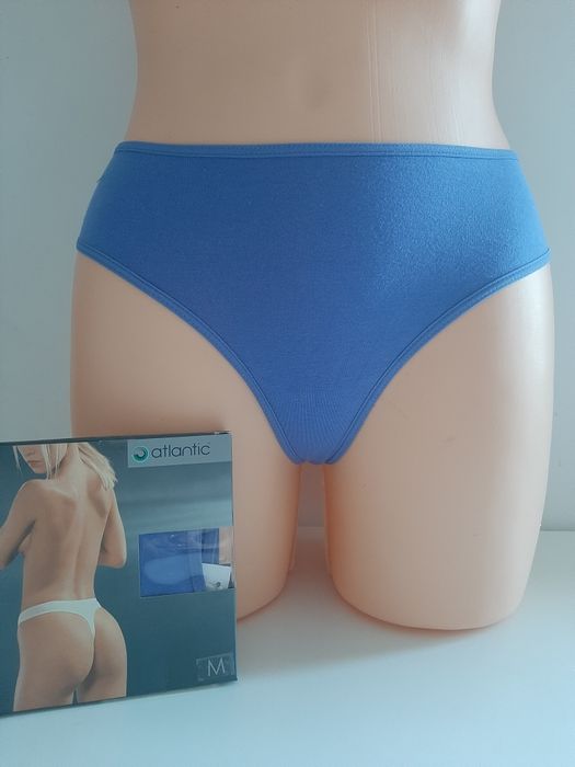 Stringi damskie Atlantic, rozmiar M, kolor niebieski, 1 szt