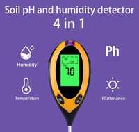 PH-метр 4 в 1 садовый электронный для грунта
