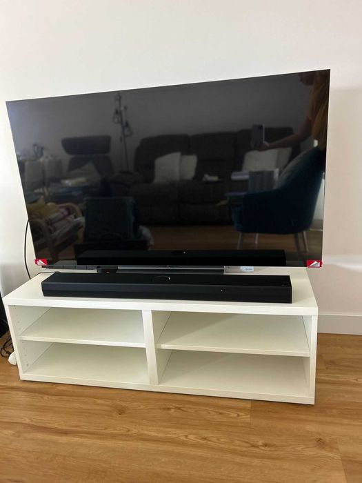 Rack, Móvel TV, branco, 120x40x48 cm Besta - IKEA - Excelente Estado