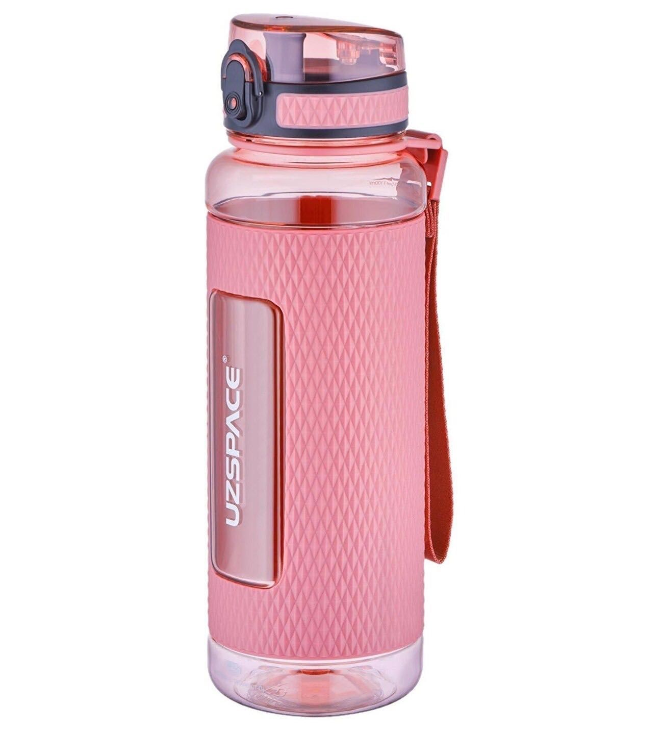 UZSpace - Garrafa De Água Shaker Portátil P/ Ginásio - Rosa, 1100ml