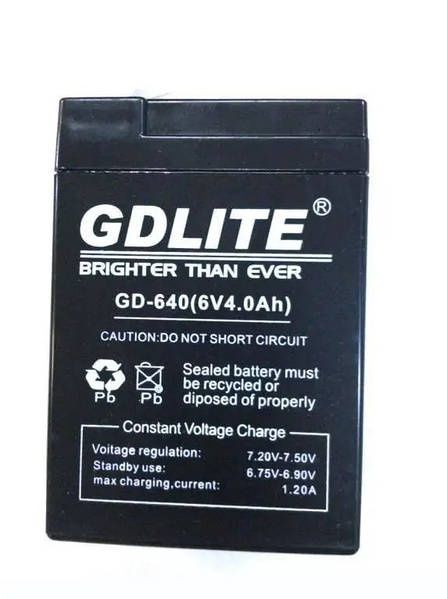 Свинцово-кислотный аккумулятор GD-640 6V BATTERY 4A