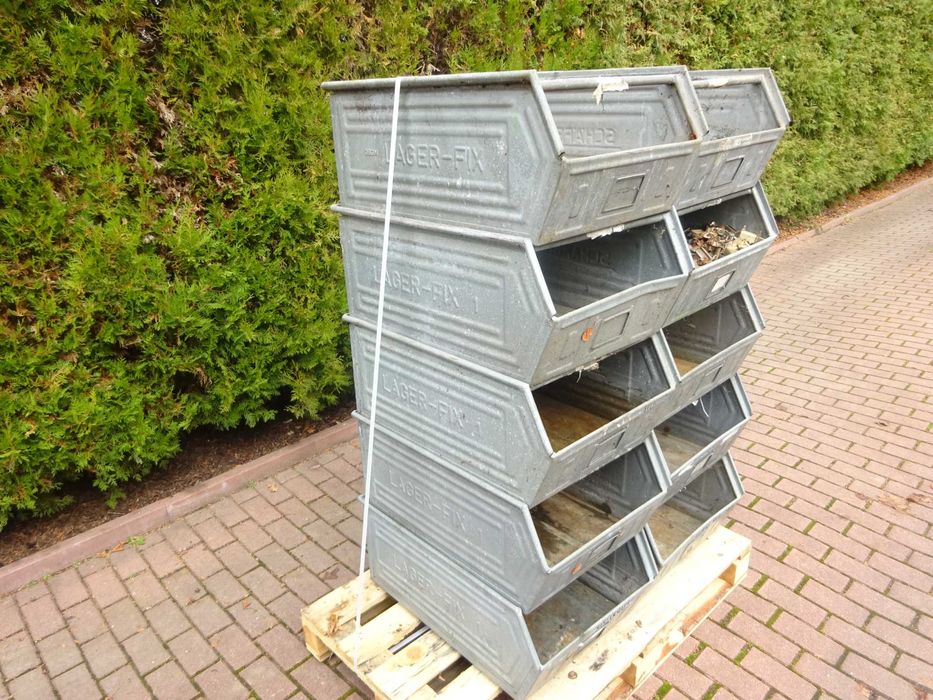 Skrzynka kuweta magazynowa SSI SCHAFER Duże metalowa ocynk mocna