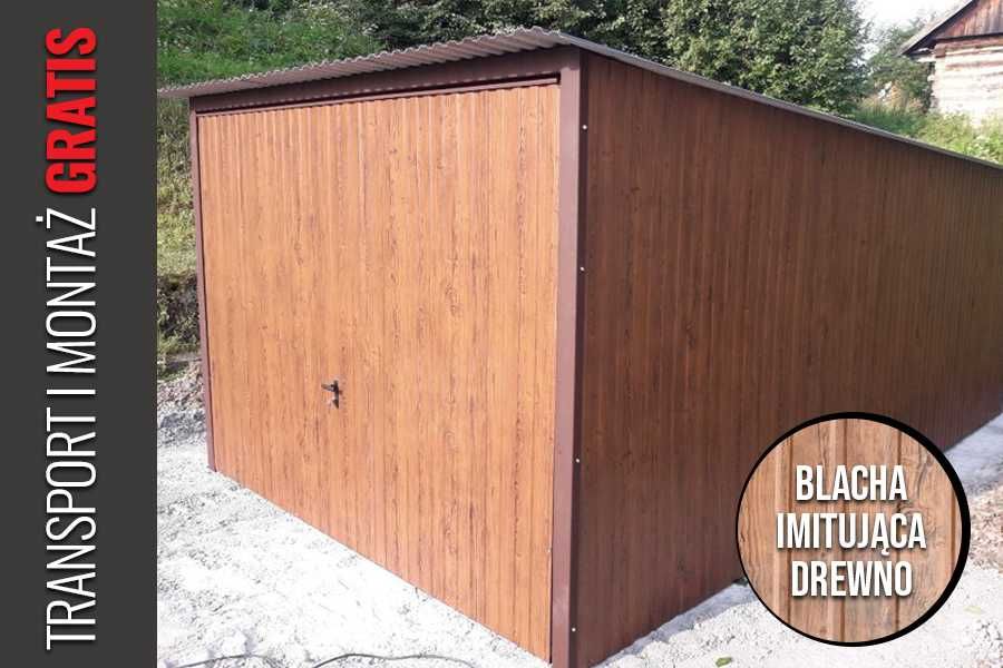 Garaż blaszany 3x6 w imitacji drewna | krótkie terminy | od producenta