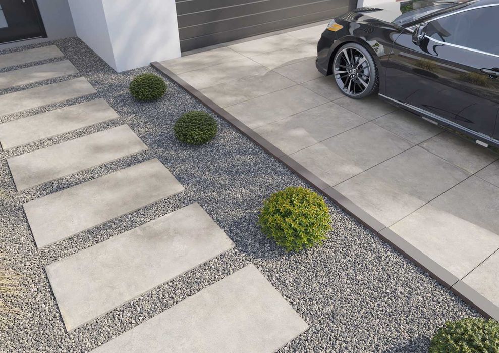 Grube 2CM duże płyty 120x60 tarasowe SZARE beton