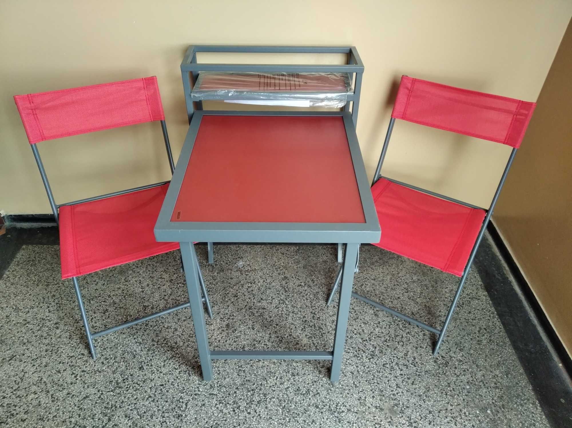 NAJTANIEJ Zestaw Meble Balkonowe Stół + Dwa Krzesła Wysyłka