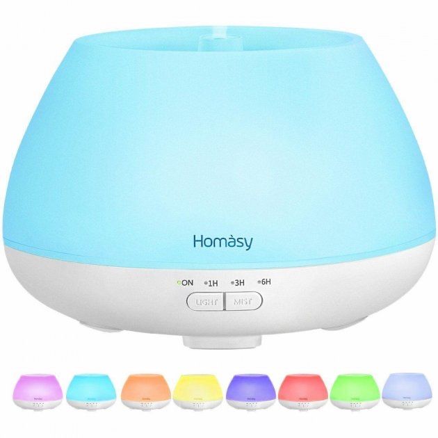 Арома зволожувач повітря Homasy HM609A White, 8 кольорів