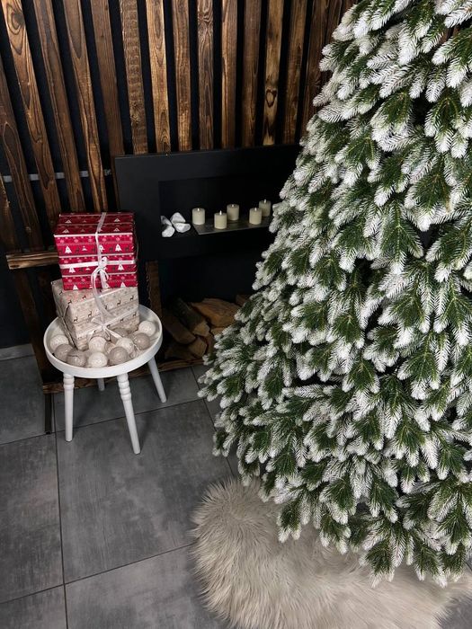 Штучна Лита Ялинка Royal VIP Зелена з Білими Кінчиками від 1,5 до 2,5