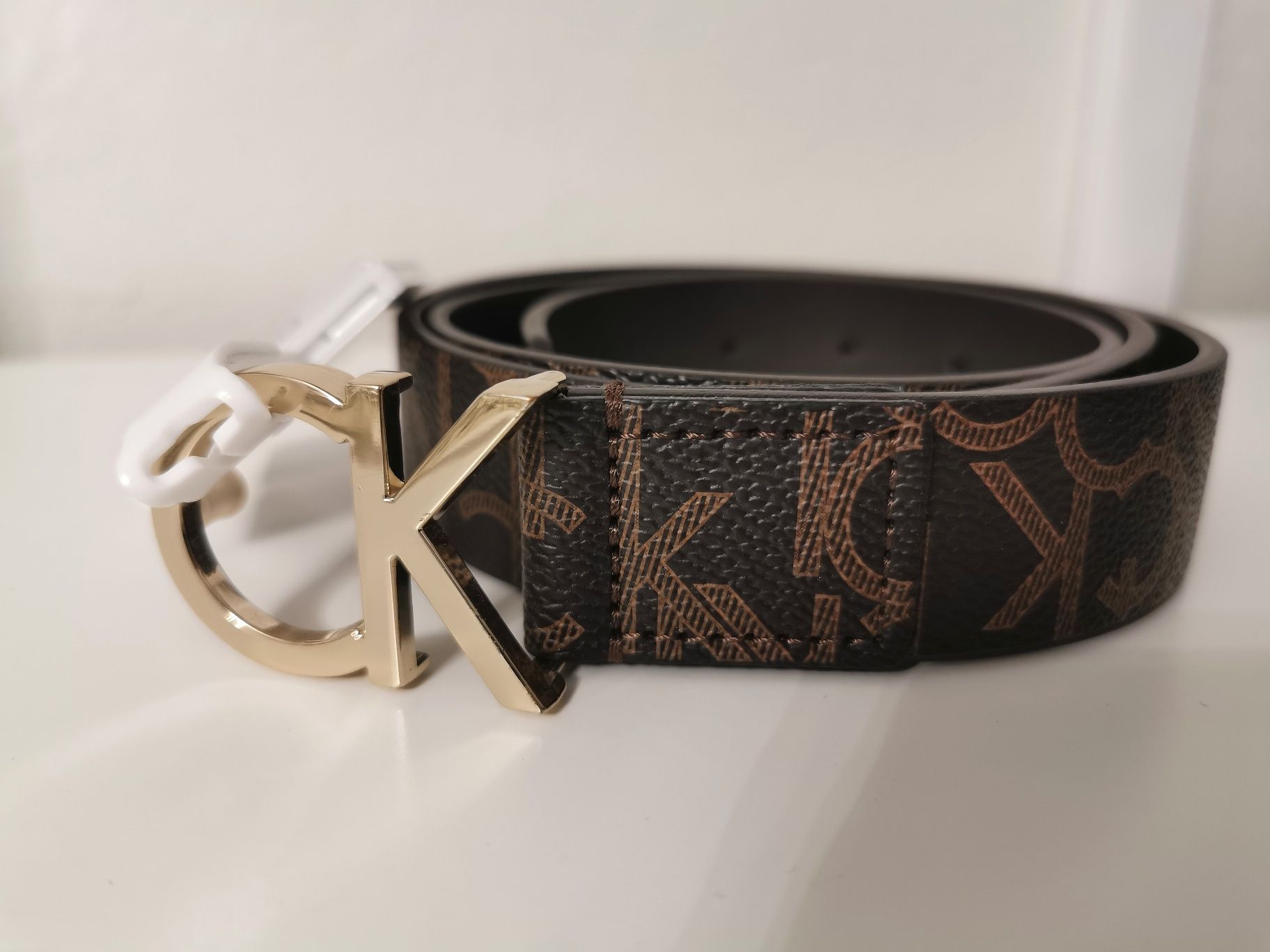 Pasek Calvin Klein Monogram Belt Brown Rozmiar 90