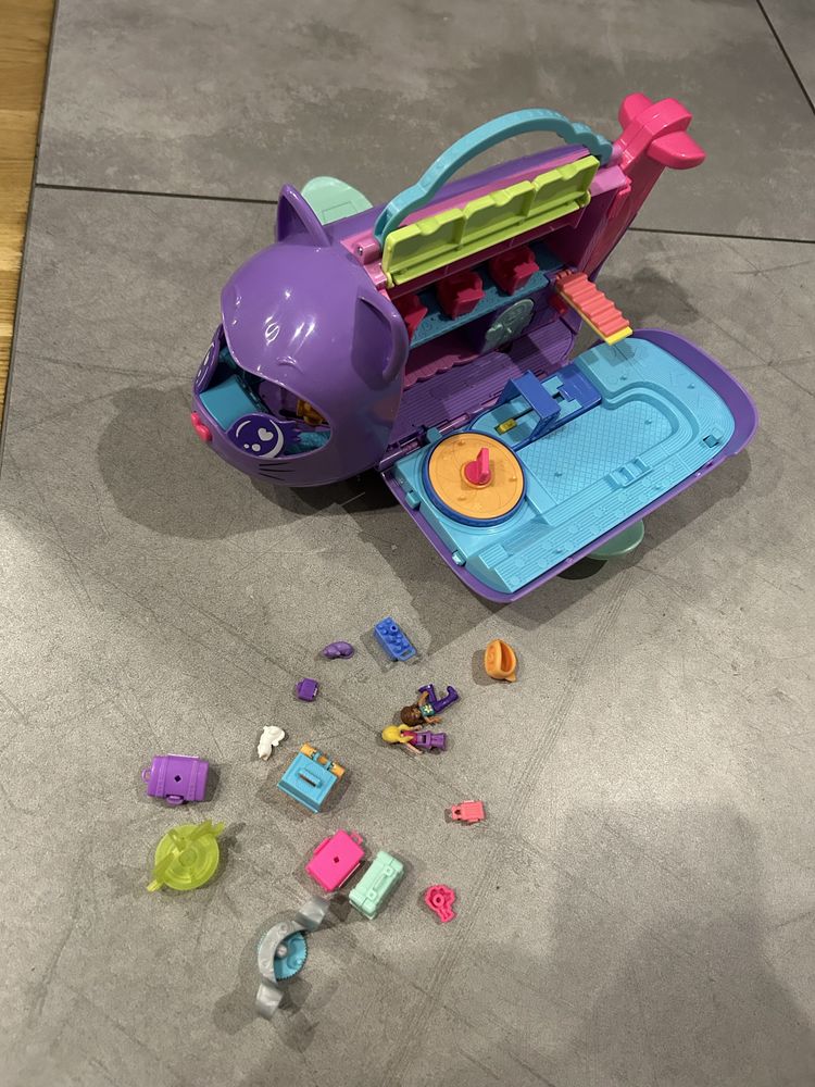 POLLY Pocket kotolot zestaw koci samolot + 2 Lalki
