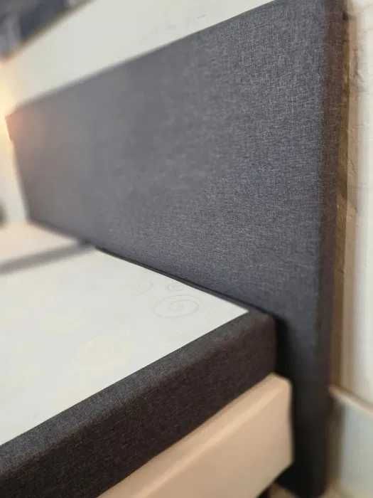 Łóżko sypialniane 180x200 biało-szare z materacem | Transport GRATIS