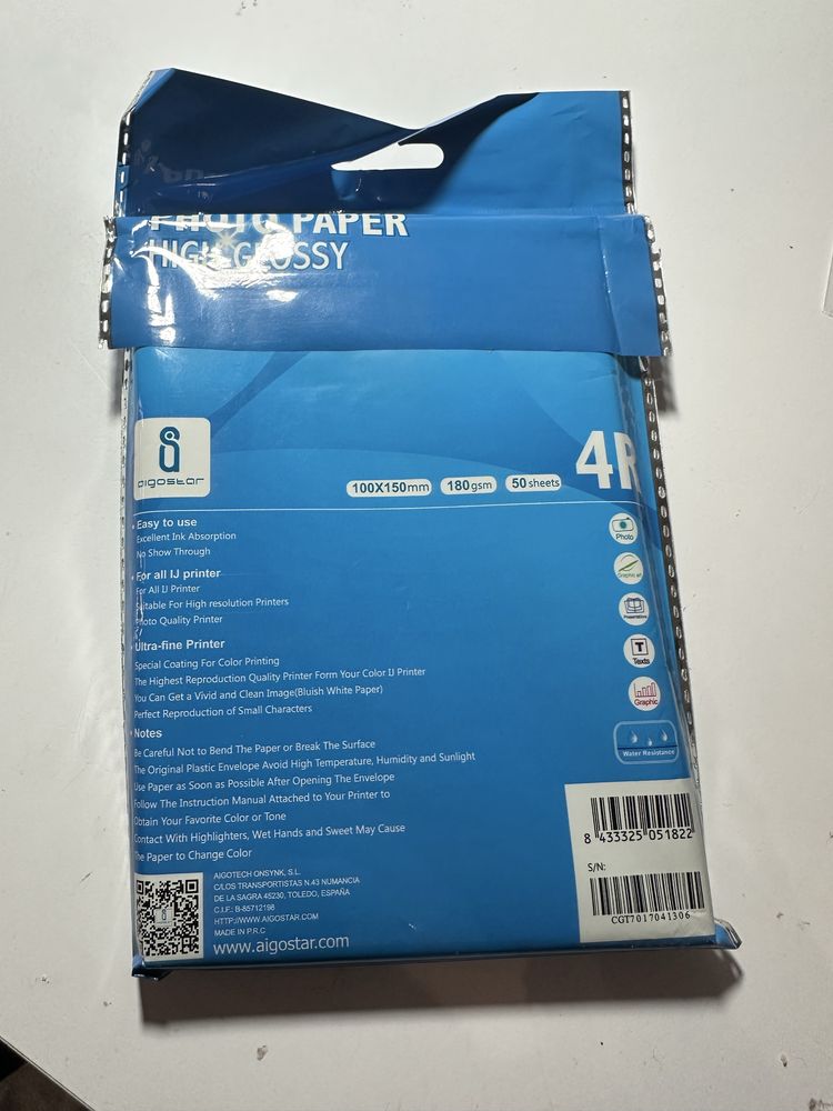 Papier fotograficzny 8x50szt!! high glossy photo paper 4R 100x150mm