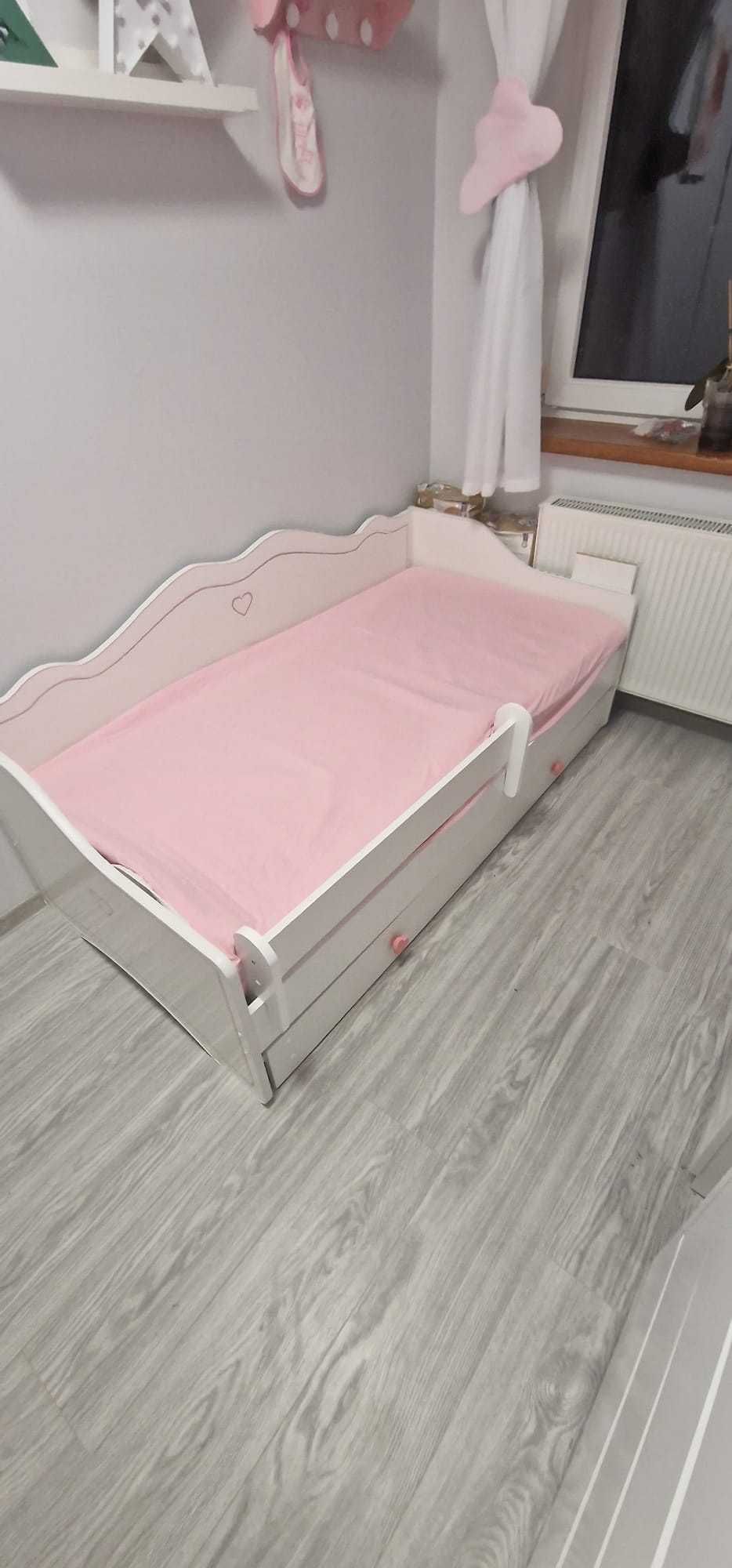 NOWE, Piękne łóżeczko EMMA dla dziewczynki, kolor biały, 160x80 cm