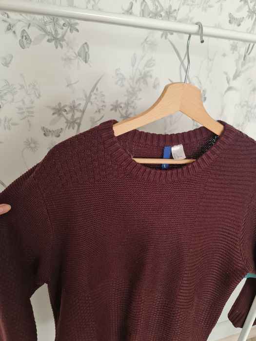 Sweterek bordowy oversize, unisex