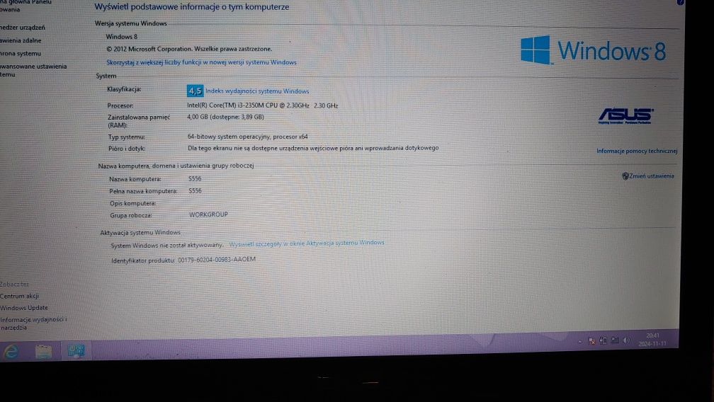 Laptop ASUS X501A i3-2350M 2.30 GHz 4GB RAM 500GB HDD