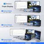 [Novo] Docking Station USB C Hub - Dual HDM 4K, VGA, RJ45 Gigabit, Mic