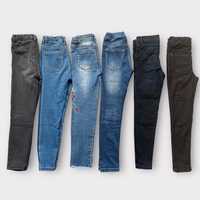 Spodnie jeansowe 128 cm, dla szczuplej dziewczynki, dżinsy r. 128