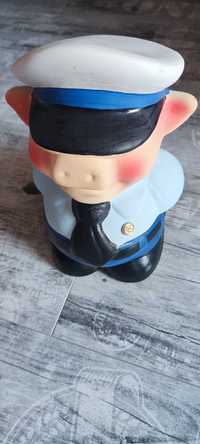 Skarbonka świnka policjant ceramiczna