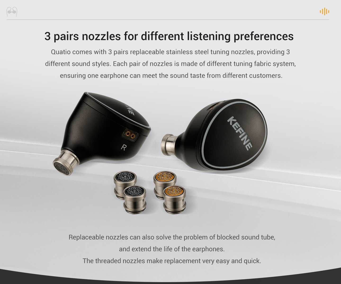 ⇒ KEFINE Quatio  - гибридные 4-х драйверные IEM наушники (2DD+2BA)