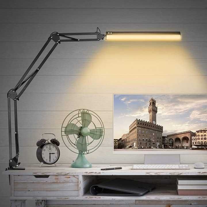 Lampka biurkowa LED 3 tryby 360 z zaciskiem Lampa 124.9cm