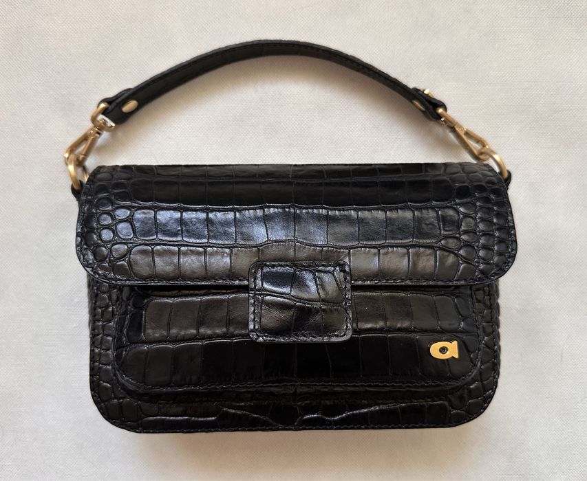 Daag torebka mini Madeline czarna crocco skóra naturalna