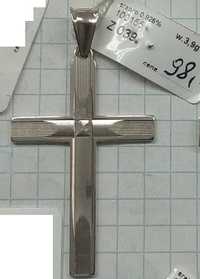 Krzyżyk duży lekko ozdobiony gładki Srebro 925 NOWE